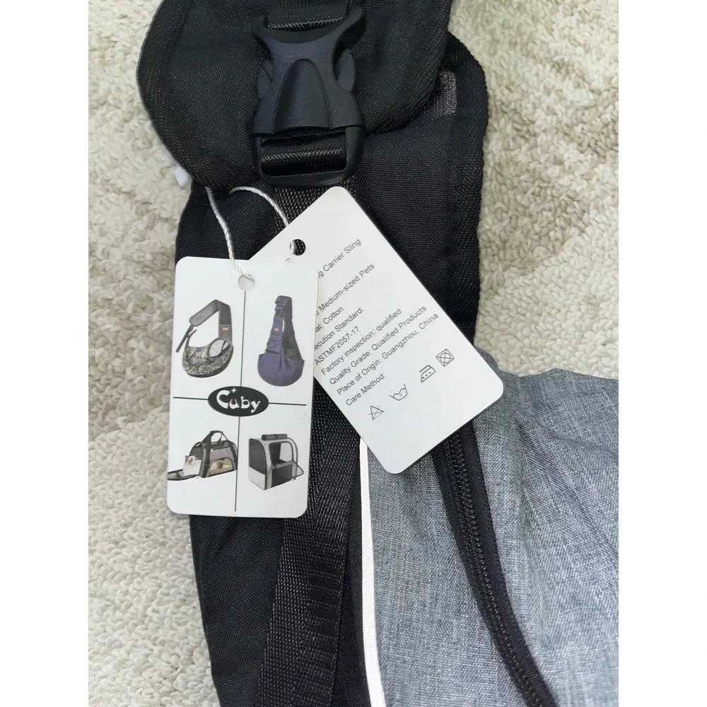 Cuby Dog Carrier Sling Grey Adjustable Hands Free Pet Shoulder Bag Small Medium